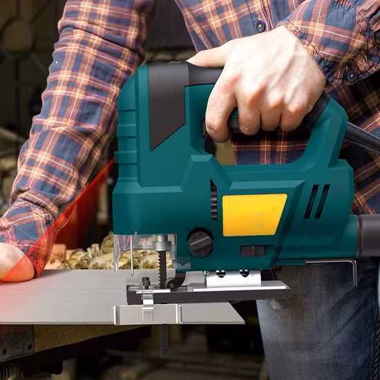 Seghetto alternativo a pendolo per la lavorazione del legno con curva elettrica da 600 W (JS016-65)